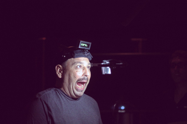 JB Blanc making silly faces doing motion capture voiceover